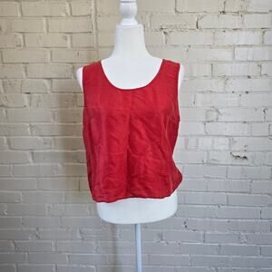 Harvé Benard 100% Silk ┃Tank Top┃ Size 10 ┃Red Minimalist Quiet Luxury 